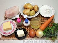 Куриный суп с сырными шариками и картофелем