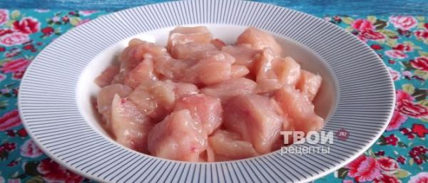 Лапша удон с курицей и овощами